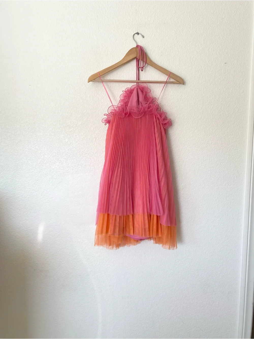 Amur Tate Tulle Color Block Halter Dress - Picture 5 of 7